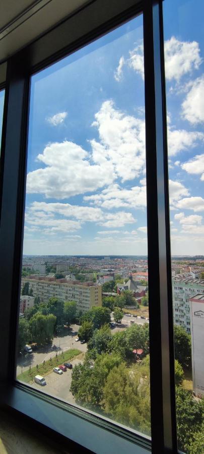 슈체친 Aleda Tower, 14 Floor, Balkon 아파트 외부 사진