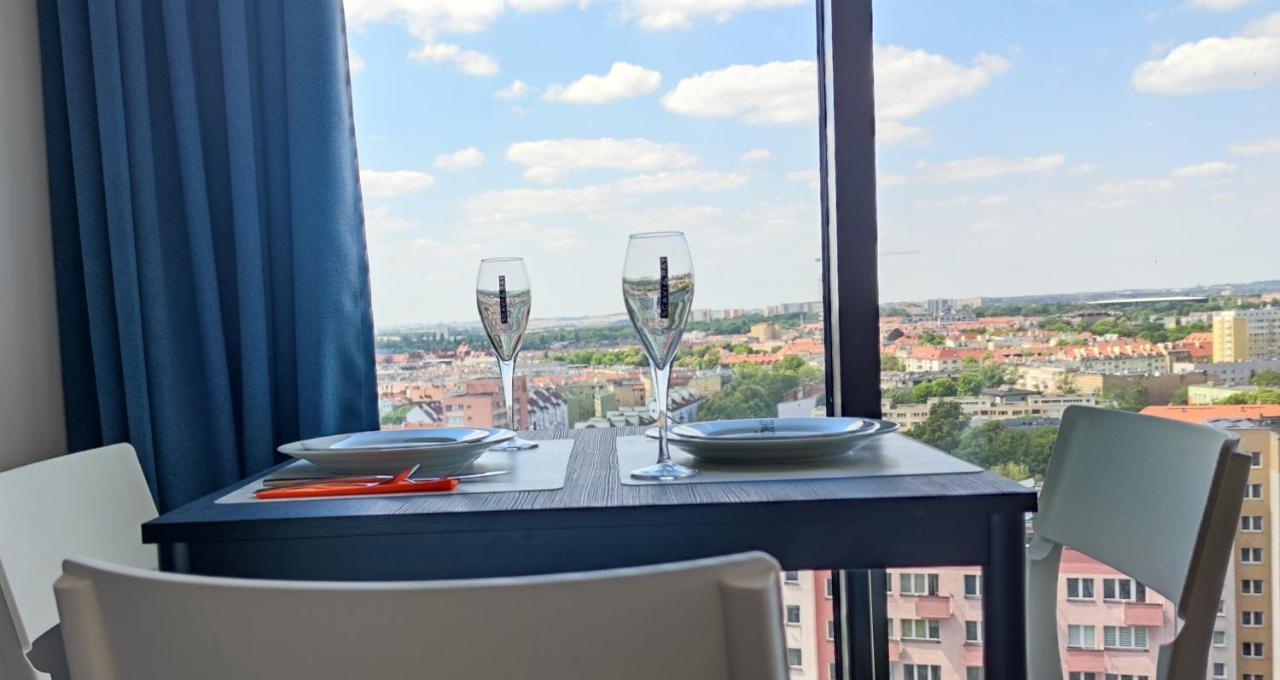 슈체친 Aleda Tower, 14 Floor, Balkon 아파트 외부 사진