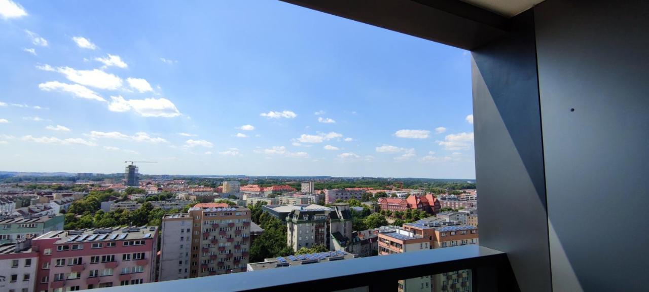 슈체친 Aleda Tower, 14 Floor, Balkon 아파트 외부 사진