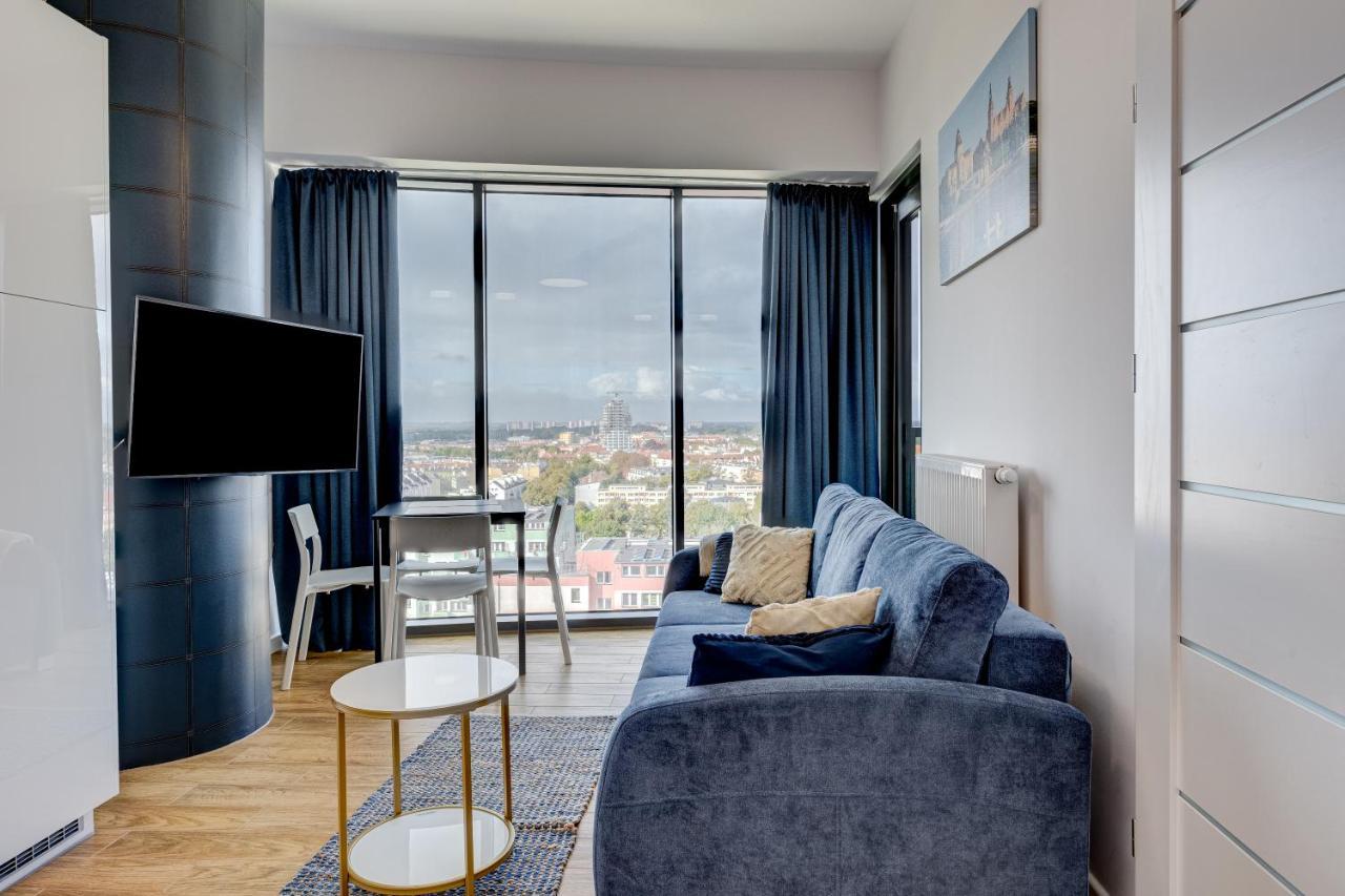 슈체친 Aleda Tower, 14 Floor, Balkon 아파트 외부 사진