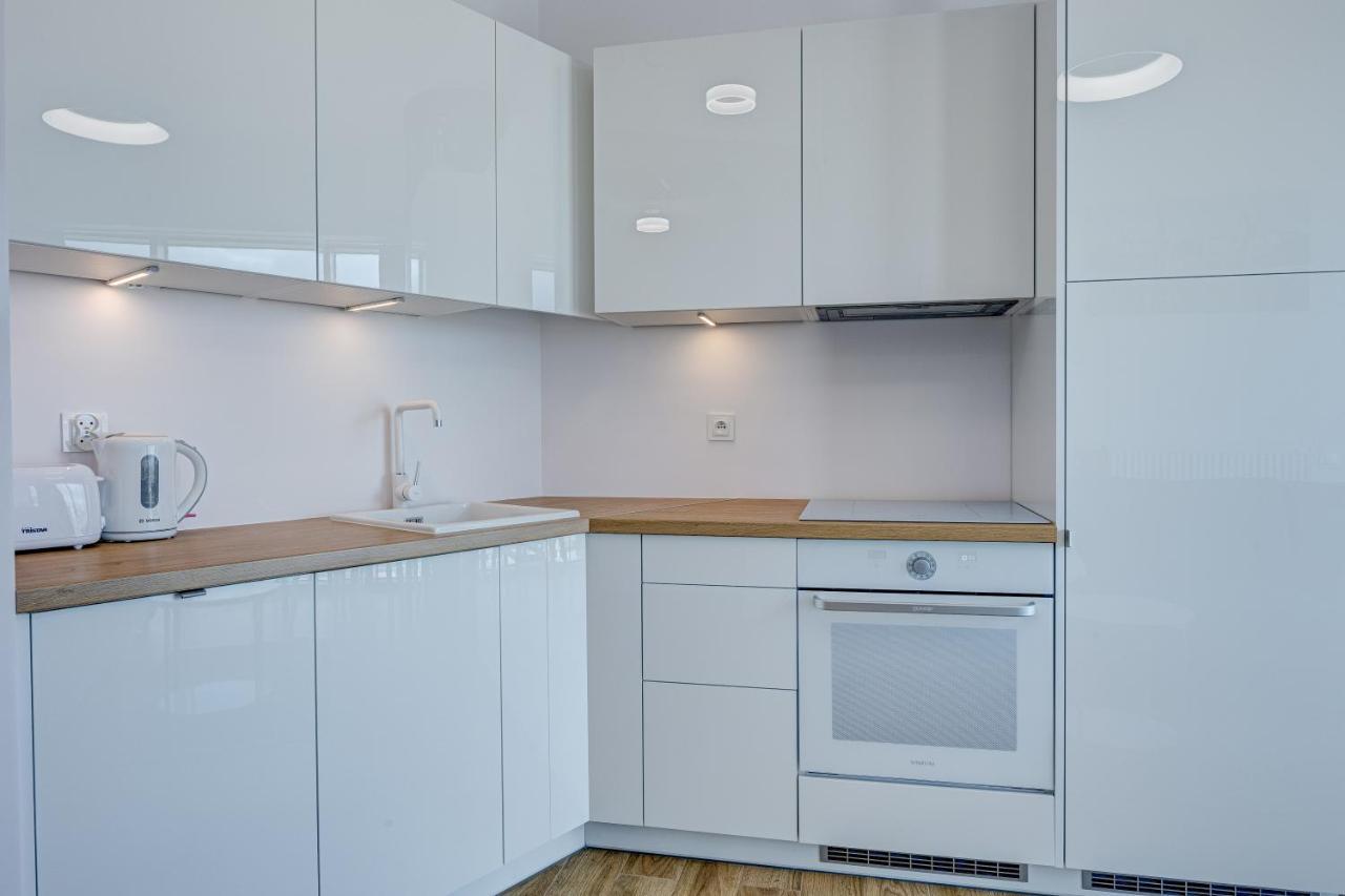 슈체친 Aleda Tower, 14 Floor, Balkon 아파트 외부 사진